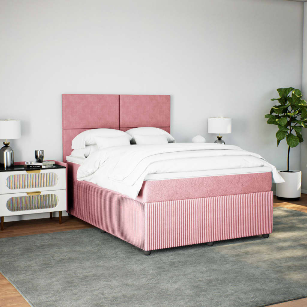 Slatted bed base with mattress Rose 140x190 cm Velvet