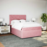 Slatted bed base with mattress Rose 140x190 cm Velvet