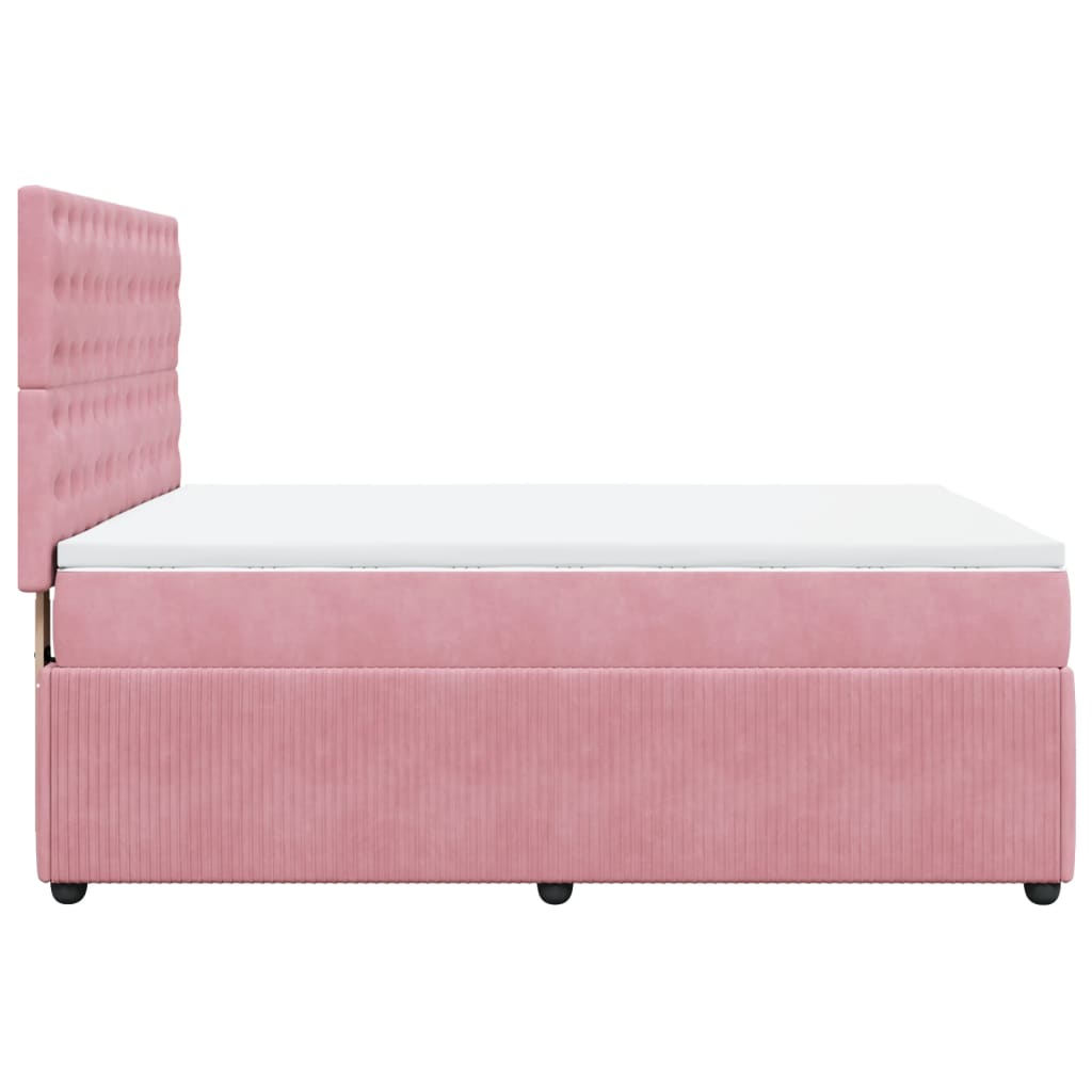 Slatted bed base with mattress Rose 140x190 cm Velvet