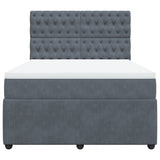 Dark Grey 140x200cm Velvet Bed Slatted Base and Mattress