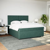 Dark Green 180x200cm Velvet Bed Slatted Base and Mattress