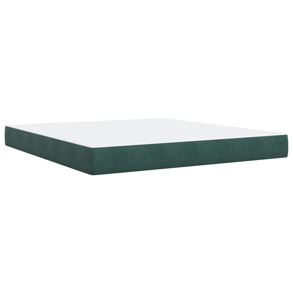 Dark Green 180x200cm Velvet Bed Slatted Base and Mattress