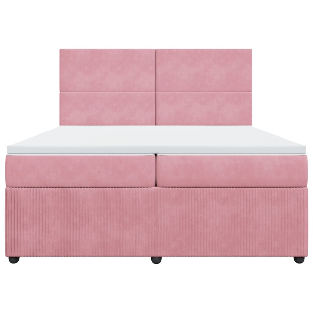 Sommier à lattes de lit avec matelas Rose 200x200 cm Velours