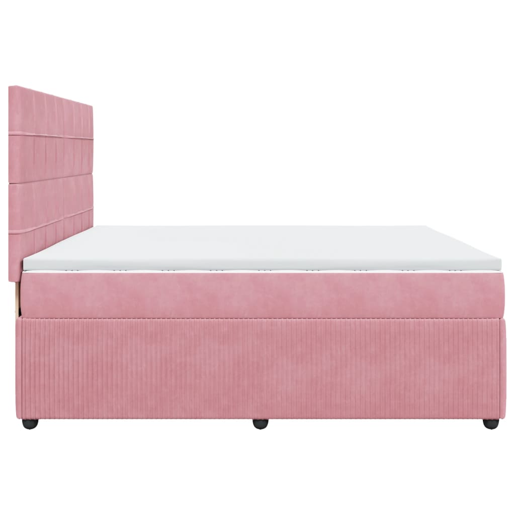 Sommier à lattes de lit avec matelas Rose 200x200 cm Velours