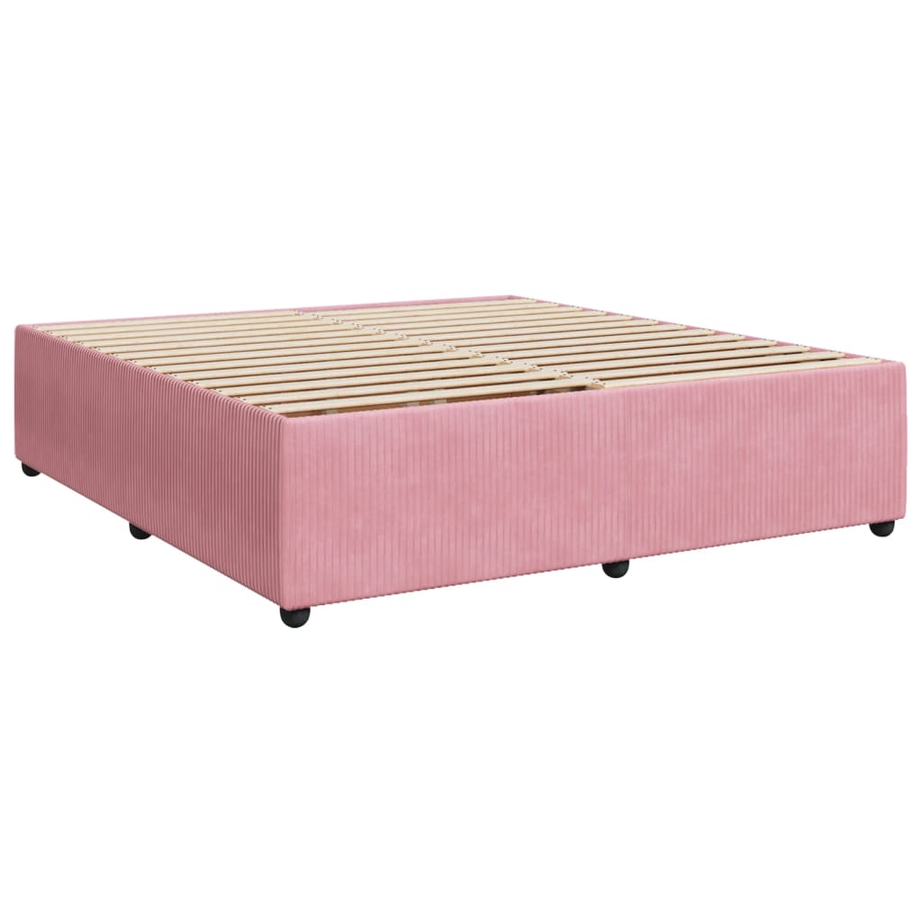 Sommier à lattes de lit avec matelas Rose 200x200 cm Velours