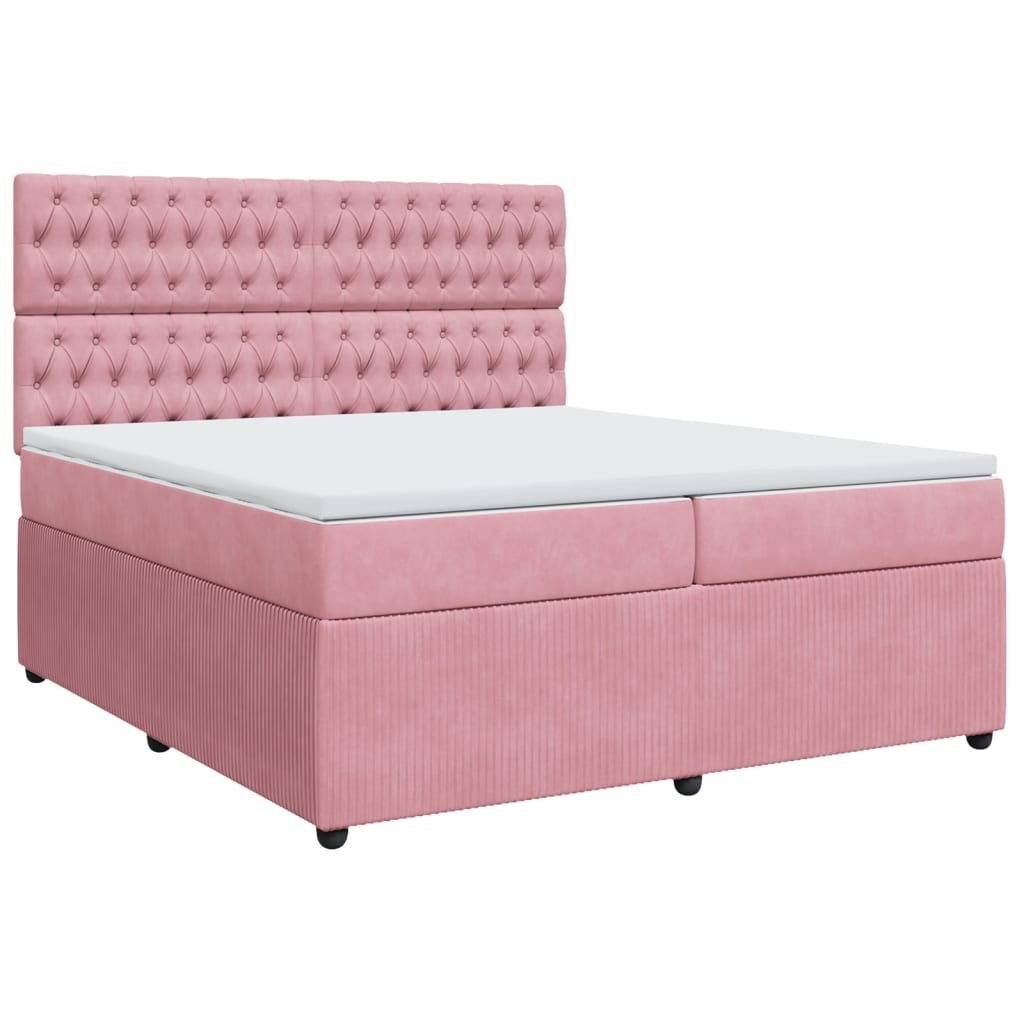 Sommier à lattes de lit avec matelas Rose 200x200 cm Velours