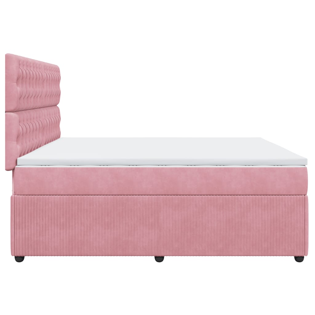 Sommier à lattes de lit avec matelas Rose 200x200 cm Velours