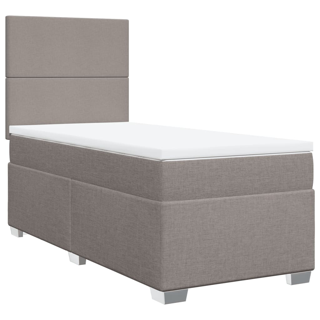 Sommier à lattes de lit avec matelas Taupe 80x200 cm Tissu