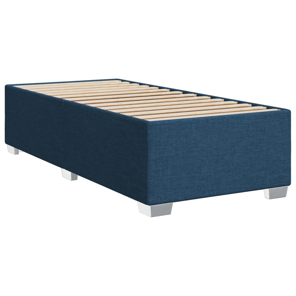 Slatted bed base with mattress Blue 80x200 cm Fabric