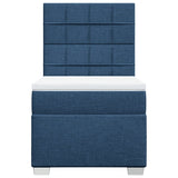 Slatted bed base with mattress Blue 80x200 cm Fabric