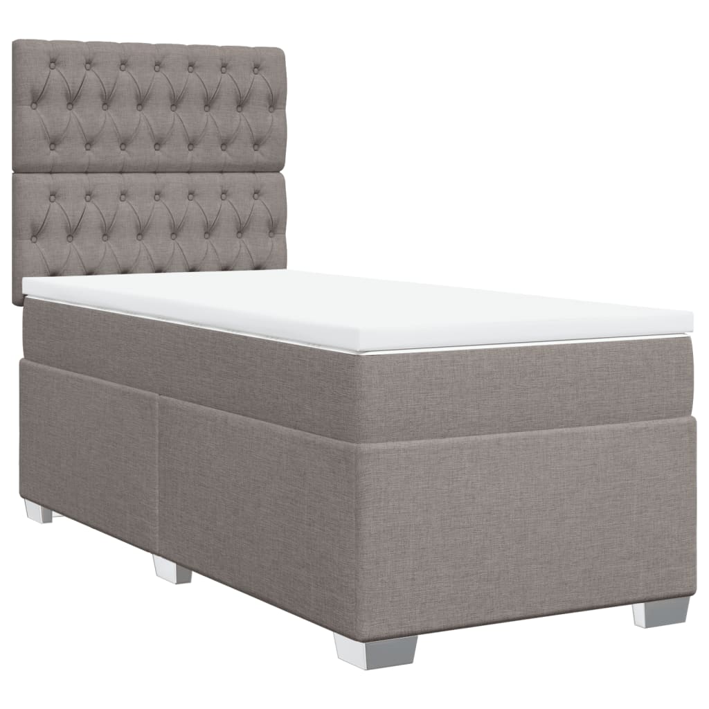 Sommier à lattes de lit avec matelas Taupe 80x200 cm Tissu