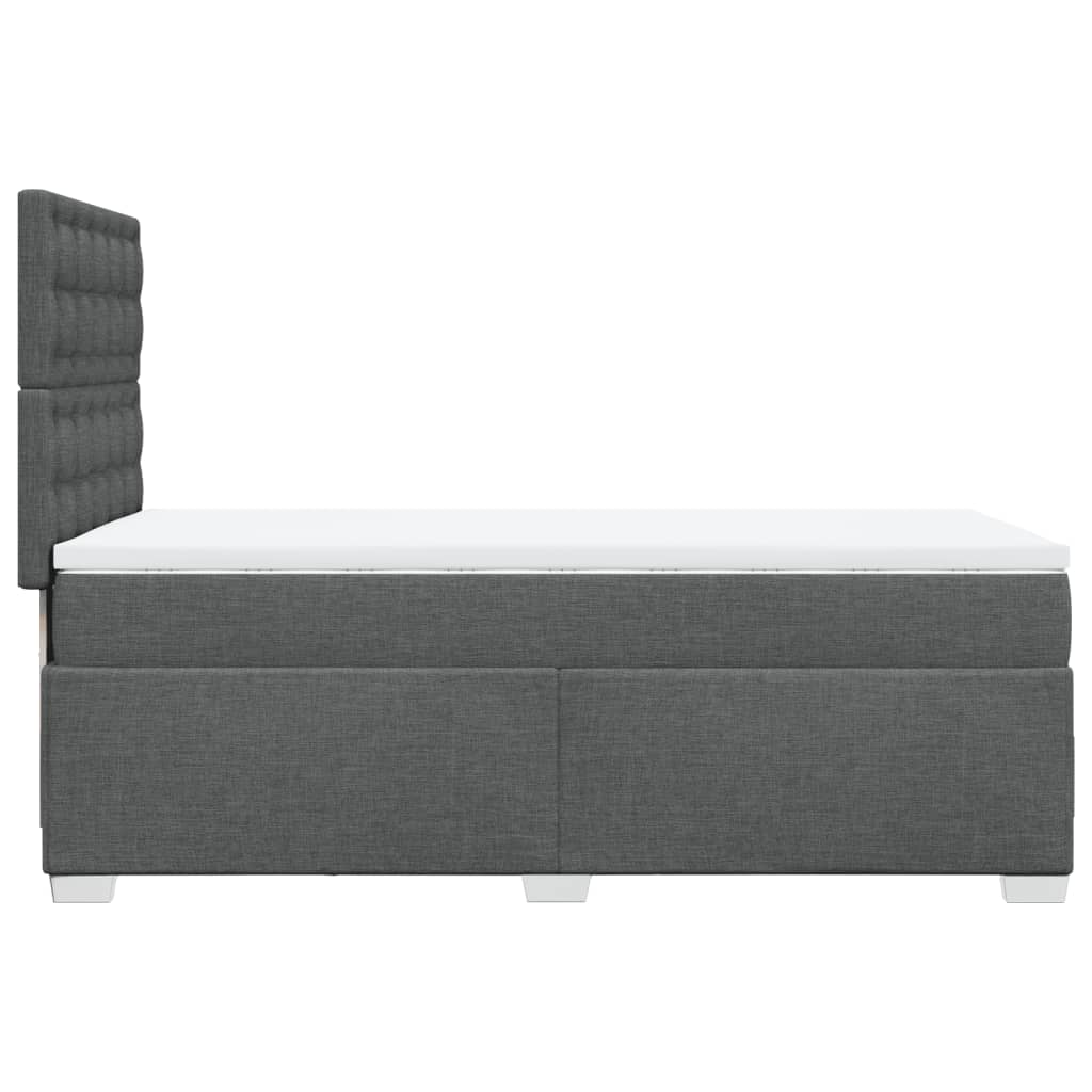 Sommier à lattes de lit avec matelas Gris foncé 80x200 cm Tissu