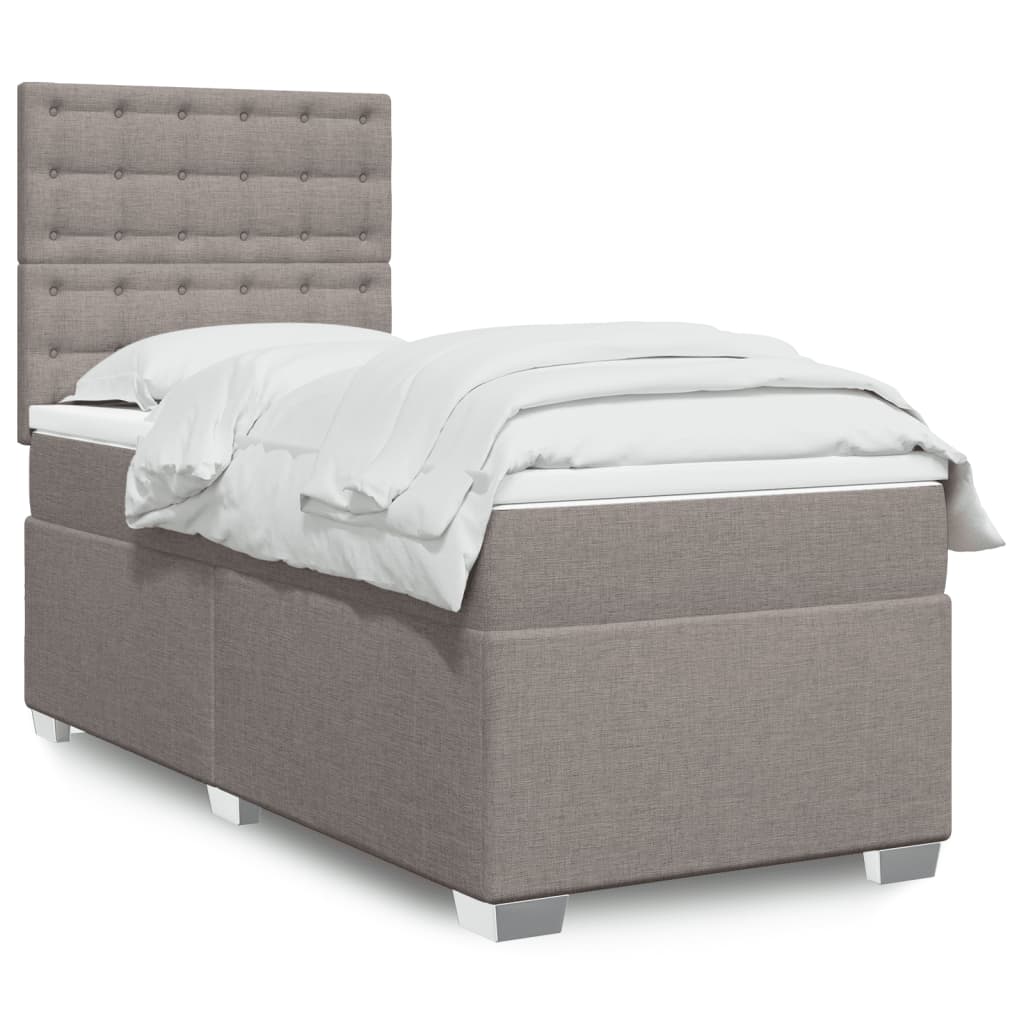 Sommier à lattes de lit avec matelas Taupe 80x200 cm Tissu