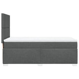 Slatted bed base and mattress Dark grey 90x190 cm Fabric