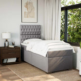 Slatted bed base with mattress Taupe 90x190 cm Fabric