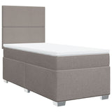 Sommier à lattes de lit avec matelas Taupe 90x200 cm Tissu