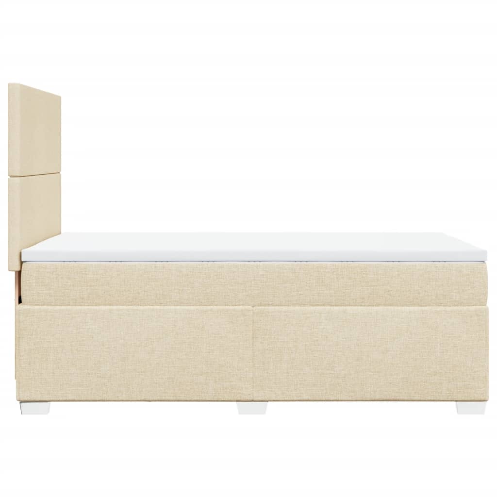 Sommier à lattes de lit avec matelas Crème 90x200 cm Tissu