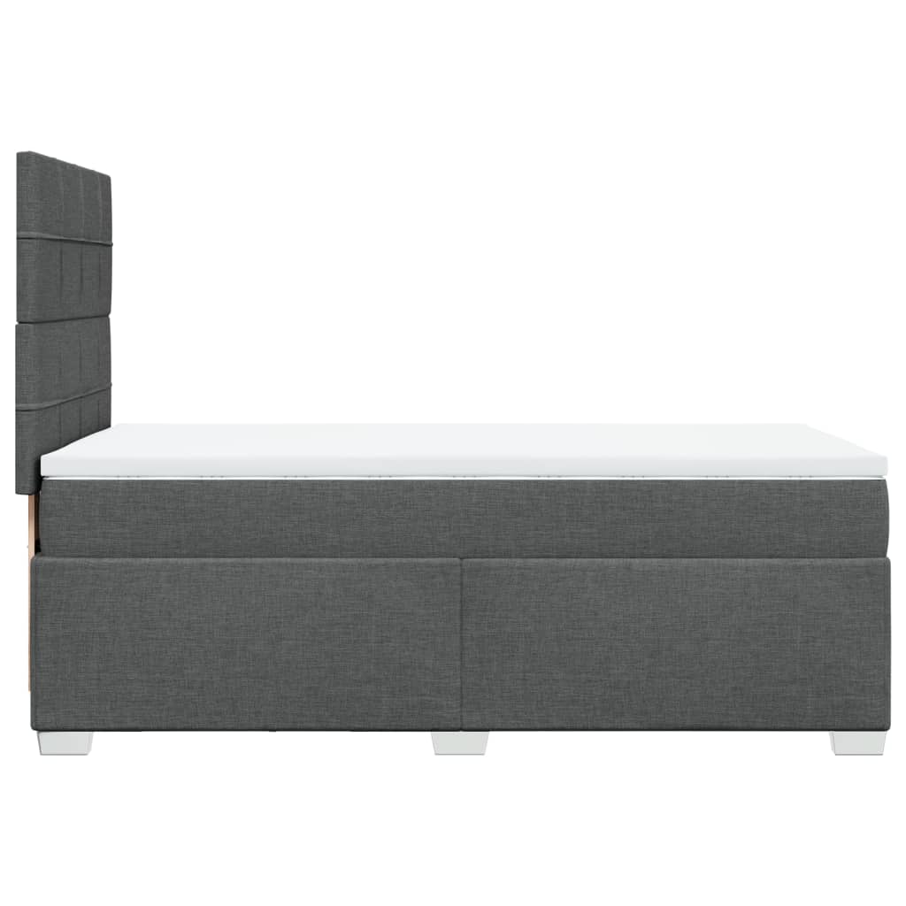 Sommier à lattes de lit avec matelas Gris foncé 90x200 cm Tissu