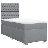 Sommier à lattes de lit avec matelas Gris clair 90x200 cm Tissu