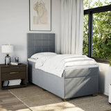 Slatted bed base with mattress Light grey 100x200cm Fabric