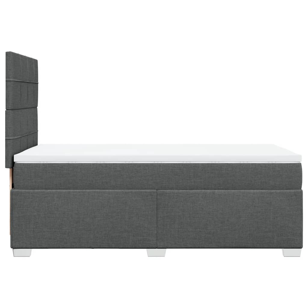 Sommier à lattes de lit avec matelas Gris foncé 100x200cm Tissu