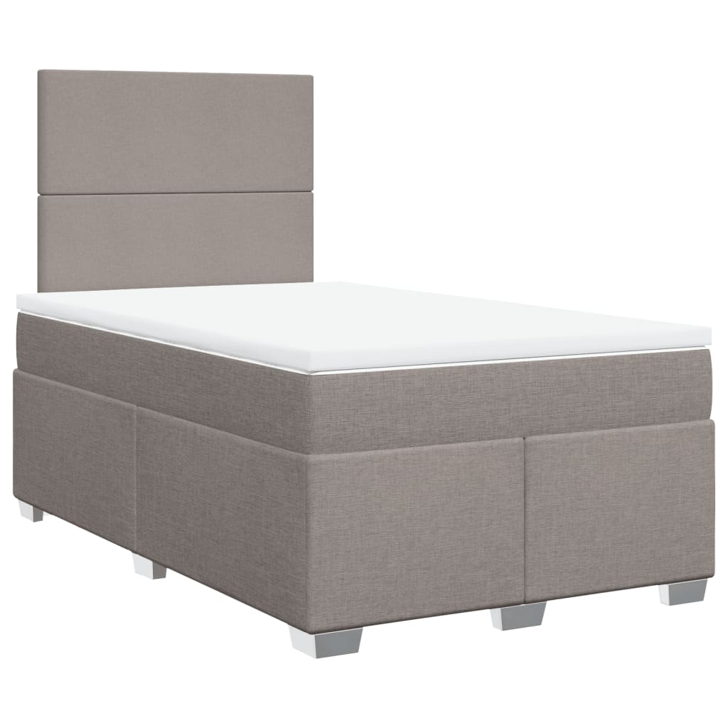 Sommier à lattes de lit avec matelas taupe 120x190 cm tissu