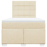 Slatted bed base with cream mattress 120x190 cm fabric