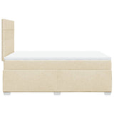 Slatted bed base with cream mattress 120x190 cm fabric