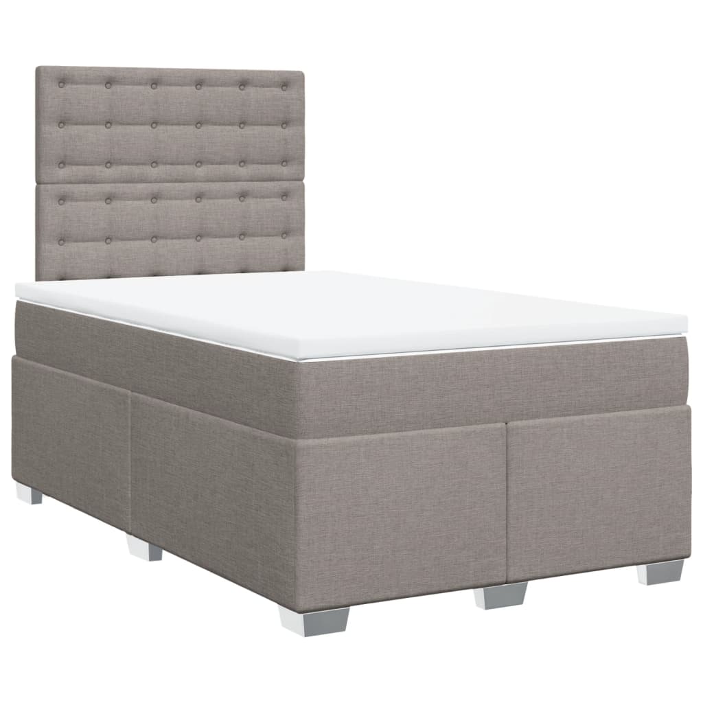 Sommier à lattes de lit avec matelas taupe 120x190 cm tissu