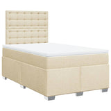 Bed slatted base with mattress Cream 120x200 cm Fabric