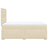 Bed slatted base with mattress Cream 120x200 cm Fabric