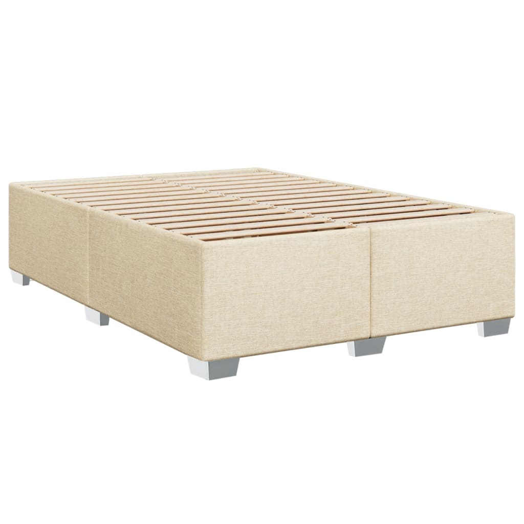 Sommier à lattes de lit avec matelas Crème 140x190 cm Tissu