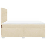 Bed slatted base with mattress Cream 140x200 cm Fabric