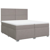 Sommier à lattes de lit avec matelas Taupe 200x200 cm Tissu