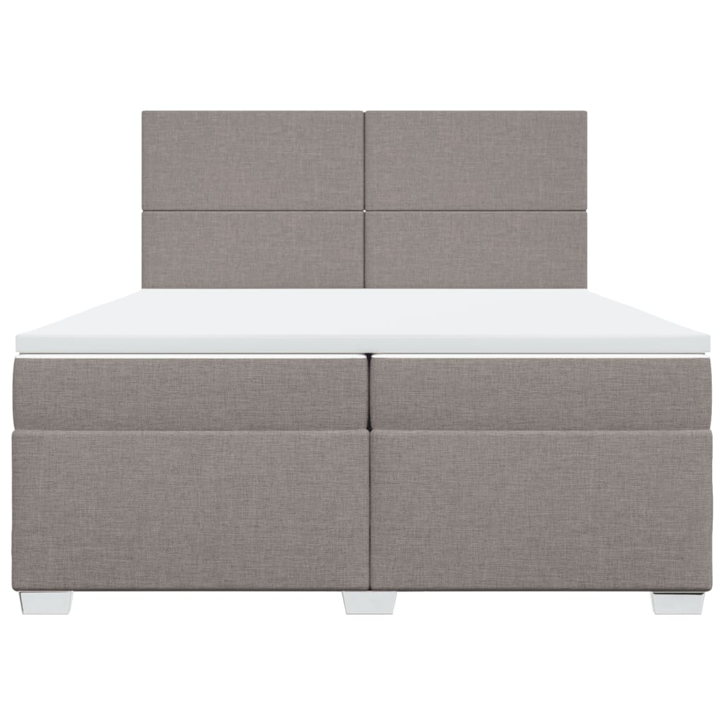 Sommier à lattes de lit avec matelas Taupe 200x200 cm Tissu