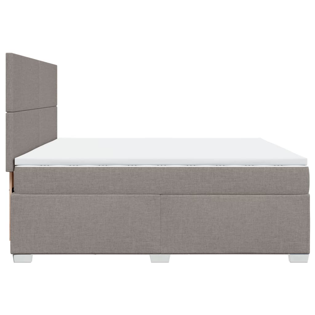 Sommier à lattes de lit avec matelas Taupe 200x200 cm Tissu