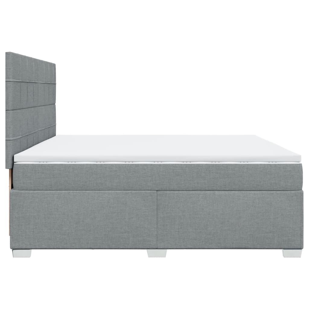 Sommier à lattes de lit avec matelas Gris clair 200x200cm Tissu