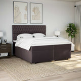 Slatted bed base with mattress Dark brown 200x200 cm