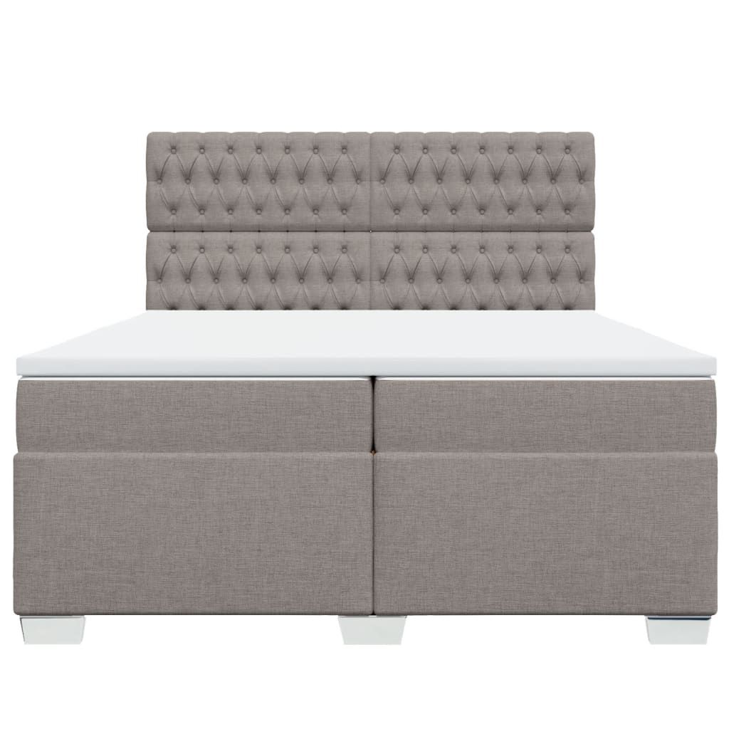 Sommier à lattes de lit avec matelas Taupe 200x200 cm Tissu