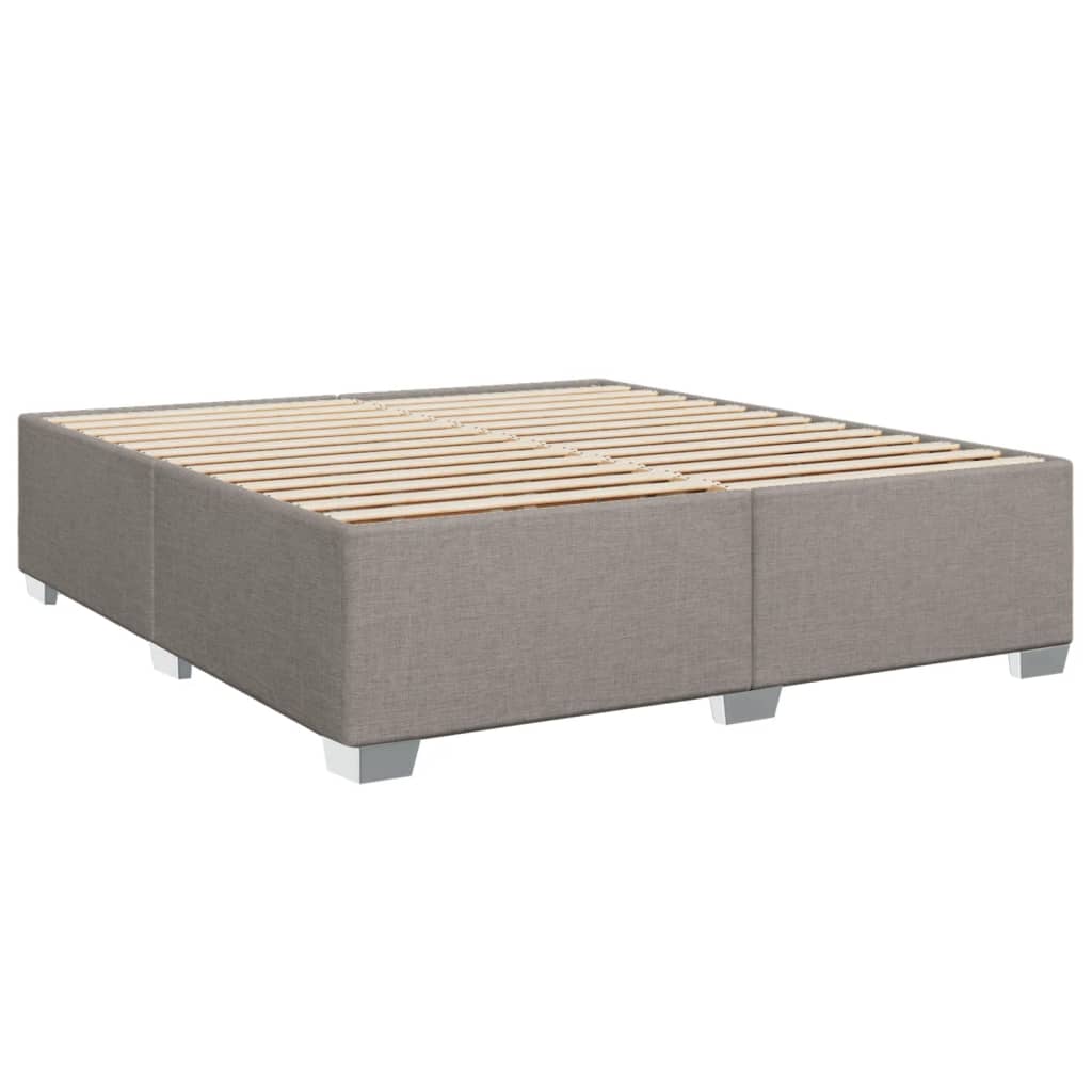 Sommier à lattes de lit avec matelas Taupe 200x200 cm Tissu