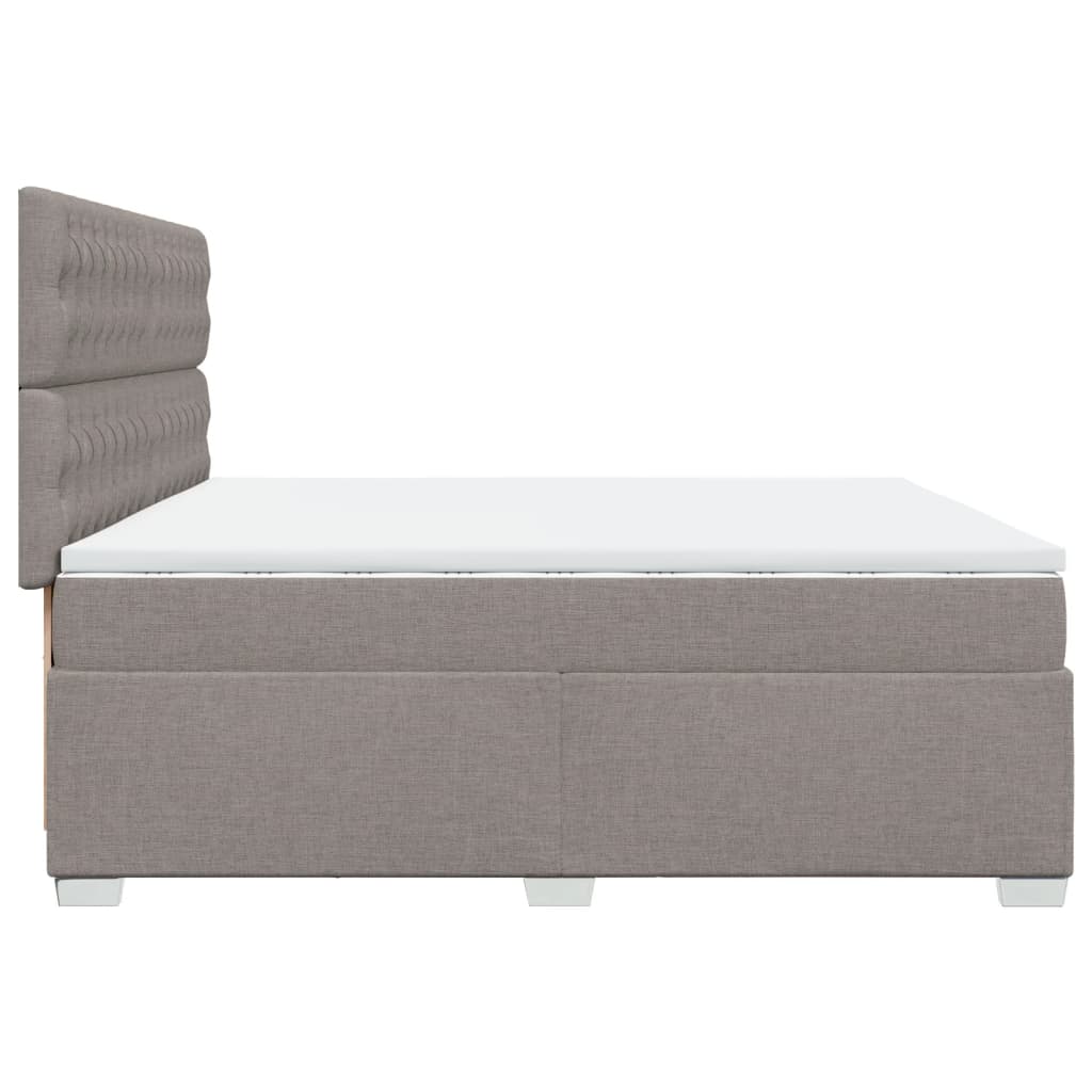 Sommier à lattes de lit avec matelas Taupe 200x200 cm Tissu