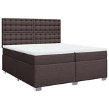 Slatted bed base with mattress Dark brown 200x200 cm