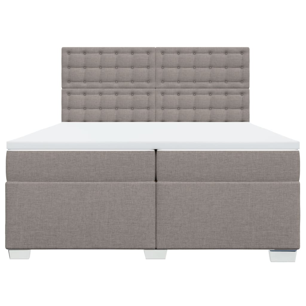 Sommier à lattes de lit avec matelas Taupe 200x200 cm Tissu