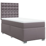 Bed slatted base with mattress Grey 80x200 cm Faux leather