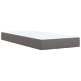 Sommier à lattes de lit avec matelas Gris 90x200 cm Similicuir