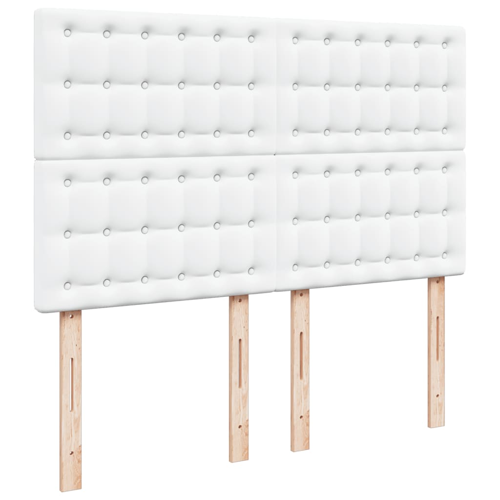 Sommier à lattes de lit avec matelas Blanc 140x190cm Similicuir