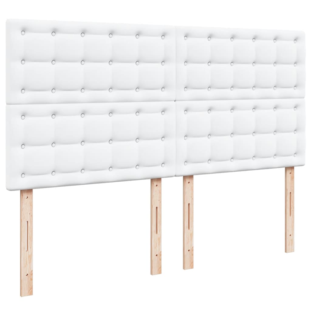 Sommier à lattes de lit avec matelas Blanc 200x200cm Similicuir