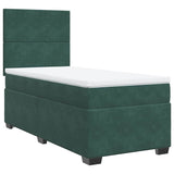 Slatted bed base with mattress Dark green 90x190 cm