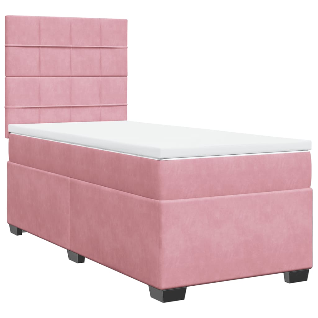 Sommier à lattes de lit avec matelas Rose 90x190 cm Velours