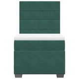 Slatted bed base with mattress Dark green 90x200 cm